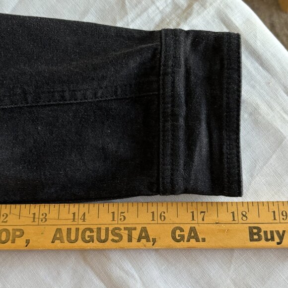 Christine Alexander Women Denim Black Jacket Size S Button Up Rhinestone Stretch - Picture 13 of 13